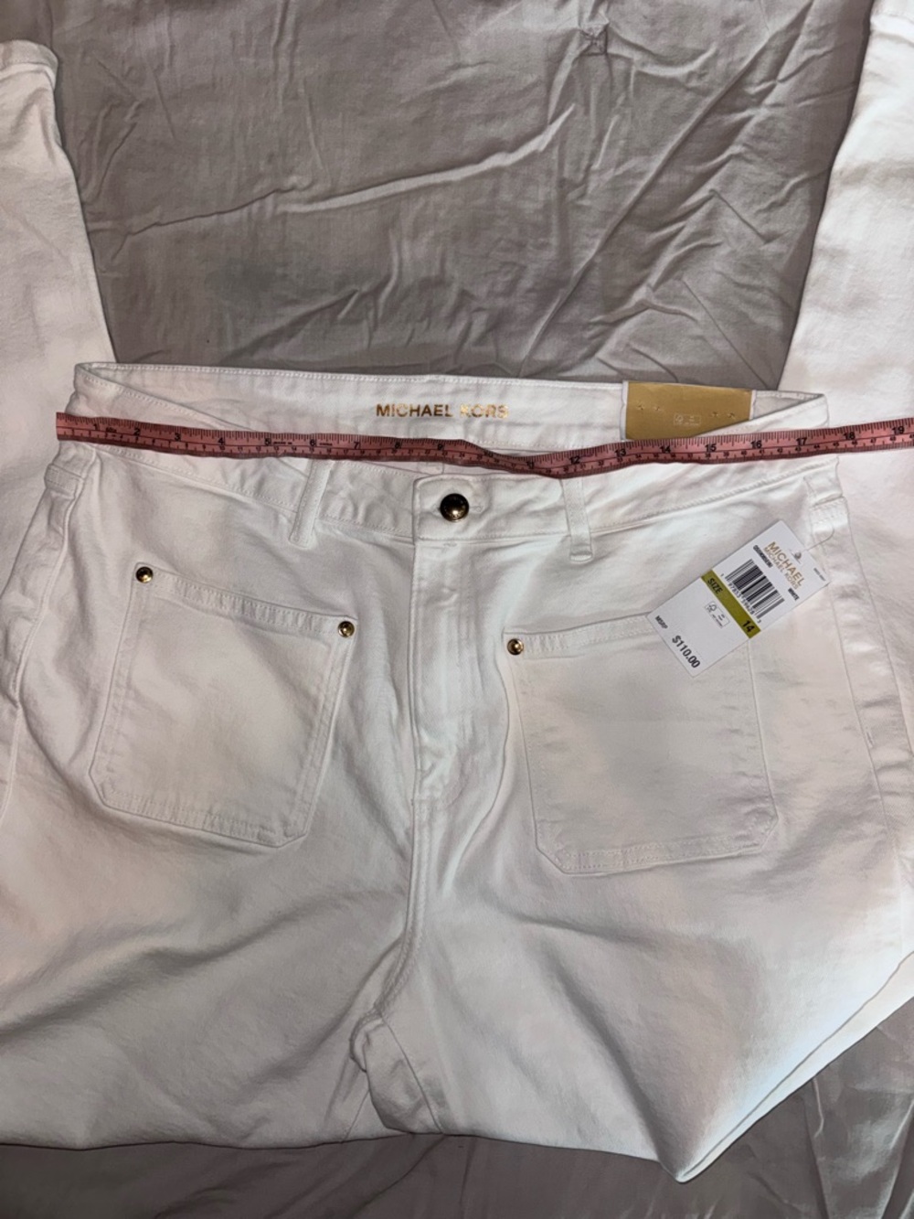Michael Kors Selma High-Rise White Flare Jeans - Women size 14 NWT - Picture 6 of 6